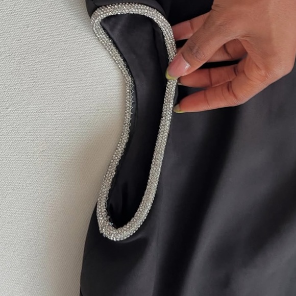 Size M or XXL | Zara | Asymmetrical Rhinestone Cut-Out Midi Dress One-Shoulder - Picture 12 of 12